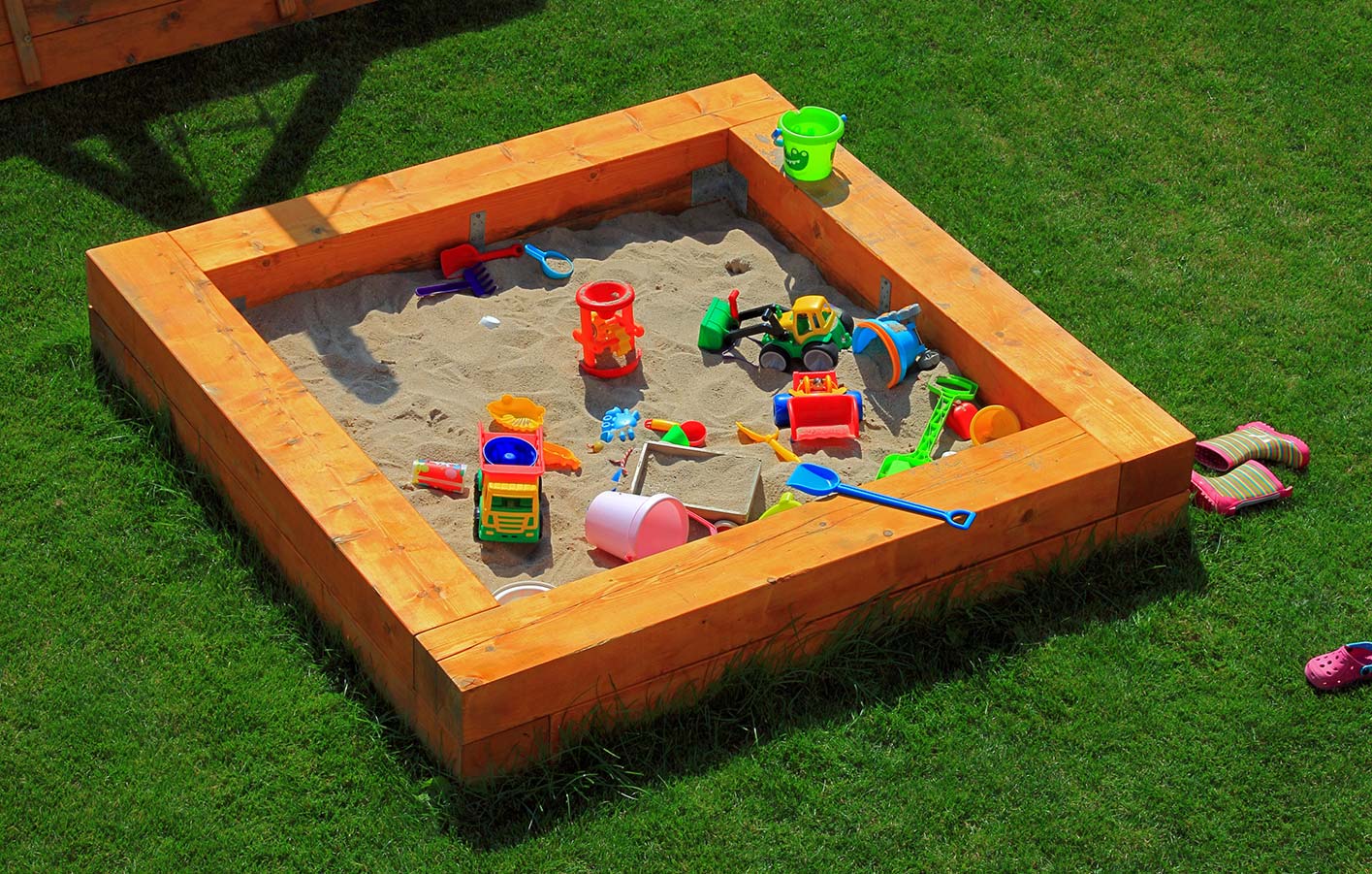 DIY Sandkasten oder Sandkiste selber bauen Selbstgebaute Sandkiste